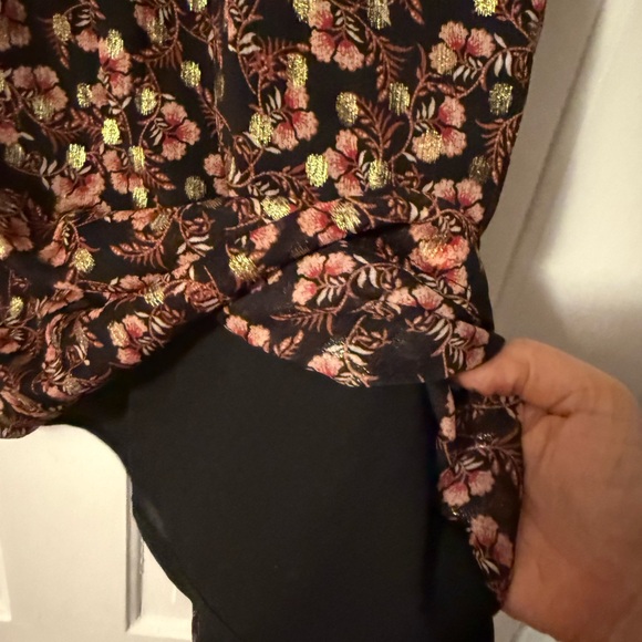 LOFT Print Shimmering Floral Blouse - Picture 7 of 7